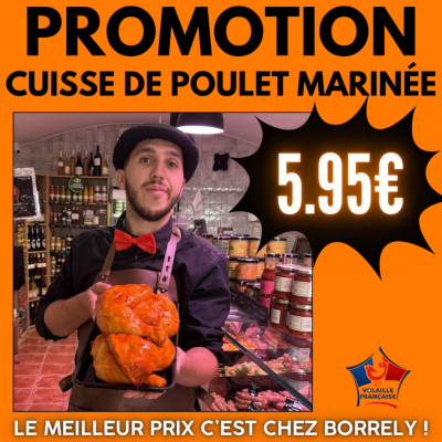 PROMO : Cuisse de poulet marinée 1kg
