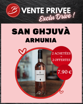 VENTE PRIVÉE : Vin rosé Corse "San Ghjuvà Armunia" 2 achetées = 2 offertes !