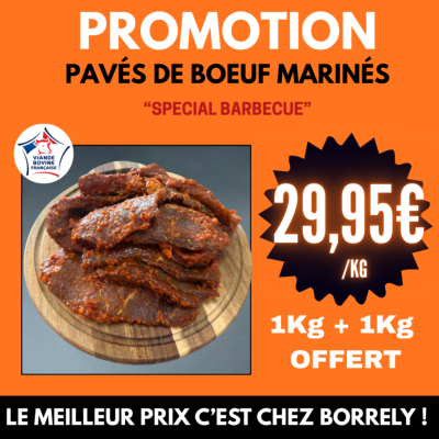 Pavé de bœuf marinés 1Kg + 1Kg OFFERT