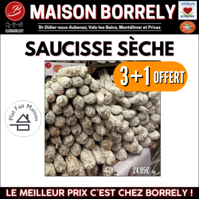 PROMO : 3 saucisses sèches achetés = 1 offerte