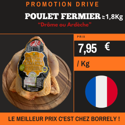 PROMO : Poulet fermier 1.8 kg