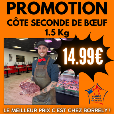 PROMO : Côte seconde de bœuf 1.5kg