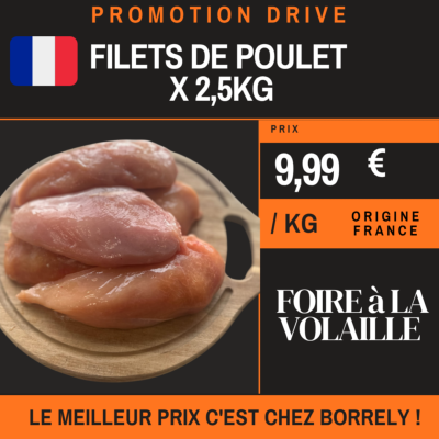 FOIRE A LA VOLAILLE Filets poulets X2,5Kg