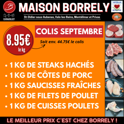 COLIS DE SEPTEMBRE : 8.95€/ KG