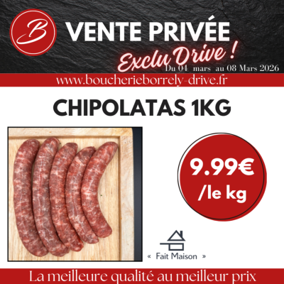 Vente privée : Chipolatas 1kg