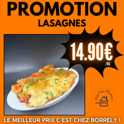 PROMO : Lasagnes 400g à 14.90 €/kg