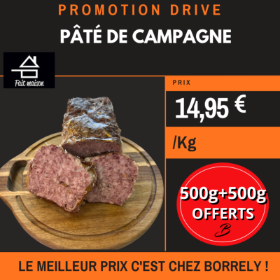 PROMO Pâté de campagne 500g + 500g OFFERTS