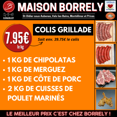 Colis grillade à 7.95€ /kg 