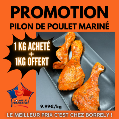 Foire à la volaille : Pilon de poulet mariné 1kg