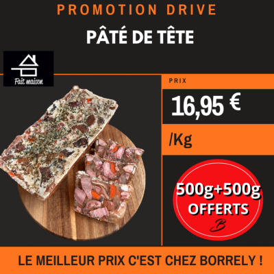 PROMO Pâté de tête 500g+500g OFFERTS