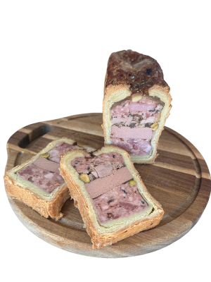 Pâté en croûte pintade et morilles à 34.95€/kg