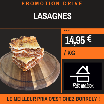 Lasagnes à 14,95€/Kg 